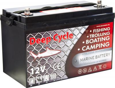 Тяговый аккумулятор для лодочного электромотора Marine Deep Cycle AGM 100Ah 12V Тяговый аккумулятор для лодочного электромотора Marine Deep Cycle AGM 100Ah 12V